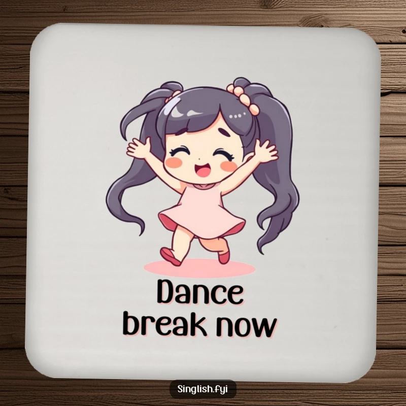 Funny Coaster: A character dances energetically with a carefree expression, adding humorous joy to drink service.