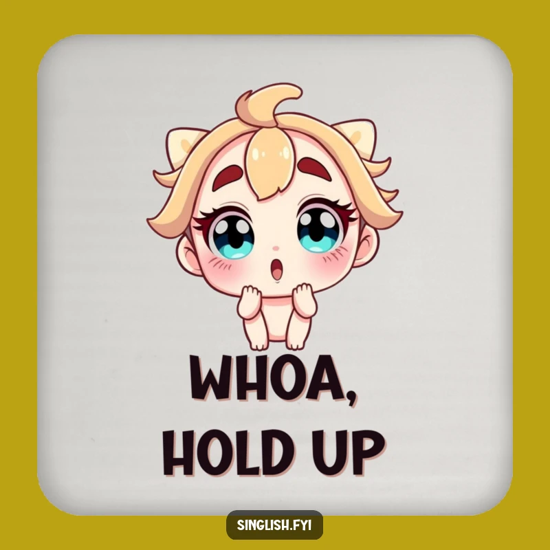 Funny Drink Coaster: Surprise Protection - Wide-Eyed Character Table Gift