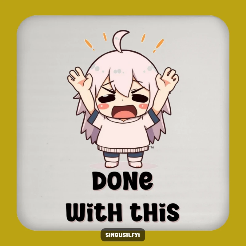 Funny Exasperated Character Coaster: Protect Surfaces with Humor