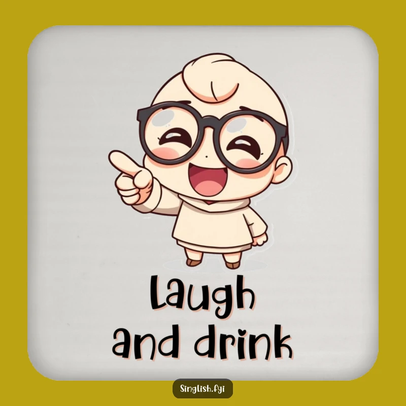 Funny Glasses Laughing Coaster: Protect Surfaces with Humor Gift
