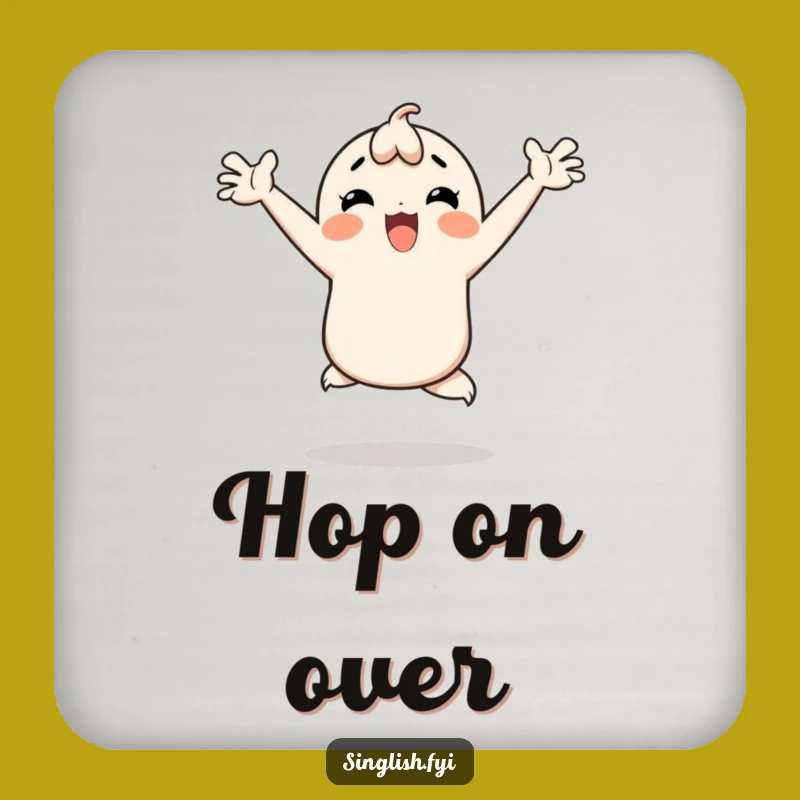 Funny Happy Hop Coaster: Protect Surfaces with Joyful Hops!