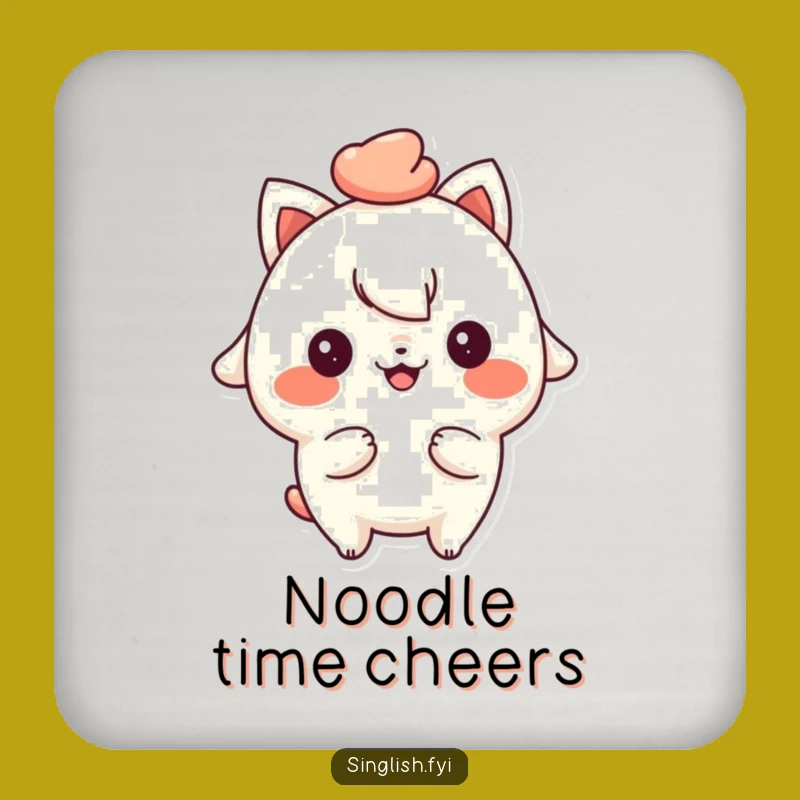 Funny Mee Pok Coaster - Cheeky Noodle Holder for Perfect Gifts