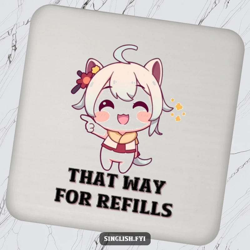 Funny Pointing Coasters: A set of coasters with a character playfully pointing with a grin, adding funny protection.