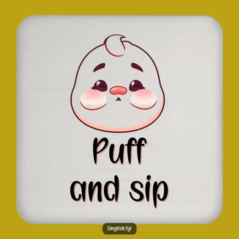Funny Puffed Cheeks Drink Coaster: Protect Surfaces with Comical Flair!