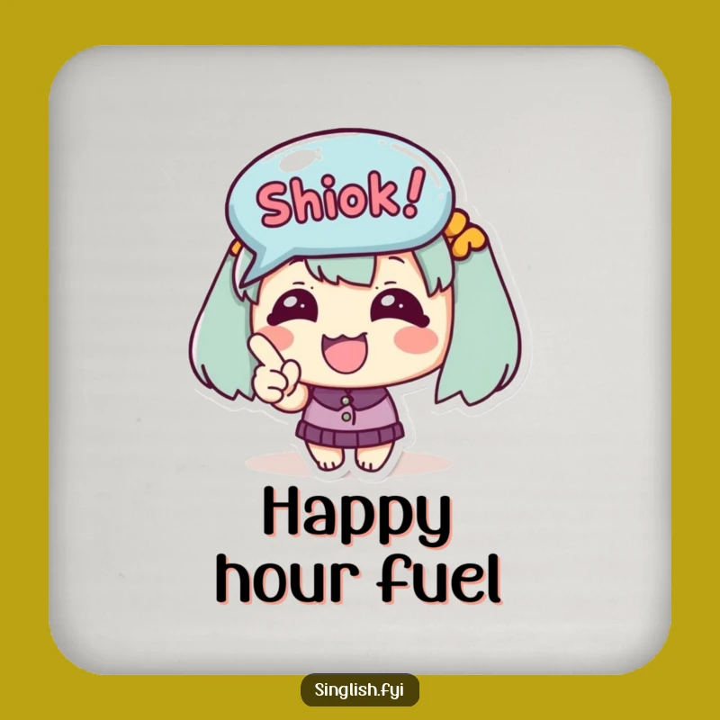 Funny 'Shiok!' Bubble Coaster: A Hilarious Gift for Happy Hosts!