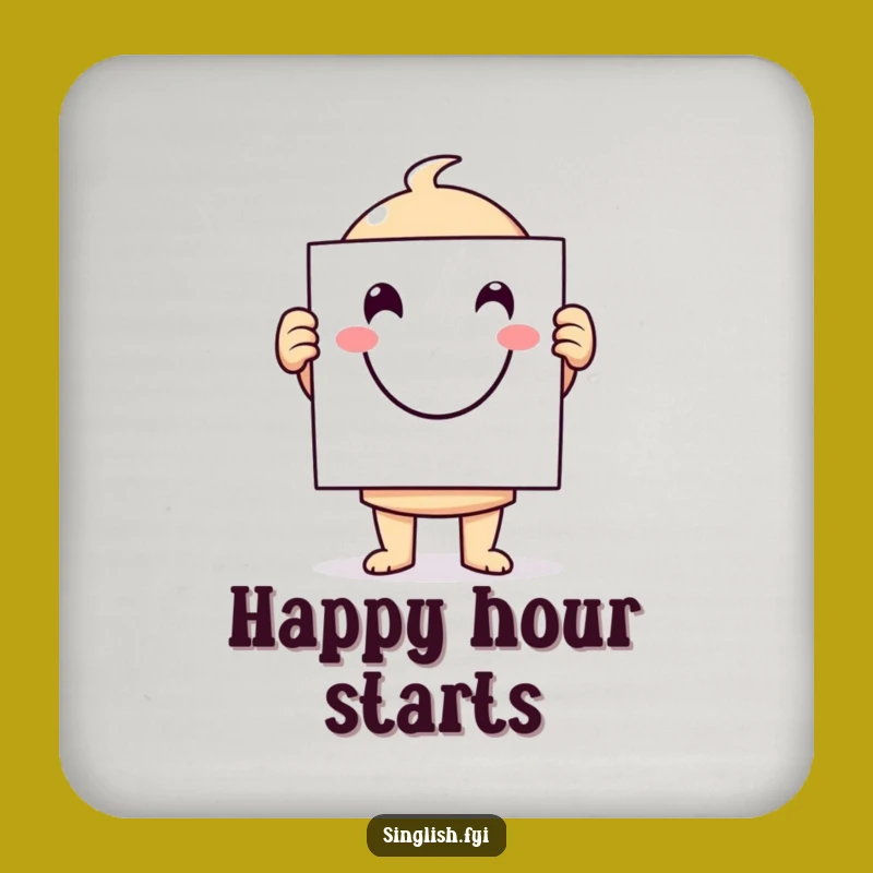 Funny Smiley Face Coaster: Protect Surfaces with Cheerful Character Art Gift
