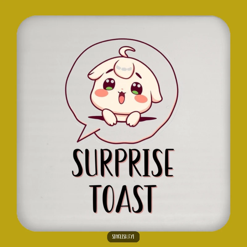 Funny Speech Bubble Coaster Set: Surprised Character - Humorous Bar Gift