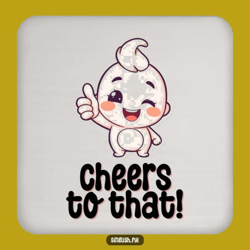Funny Thumbs Up Coasters (Set of 4): Cheerful Character Protection, Great Happy Gift!