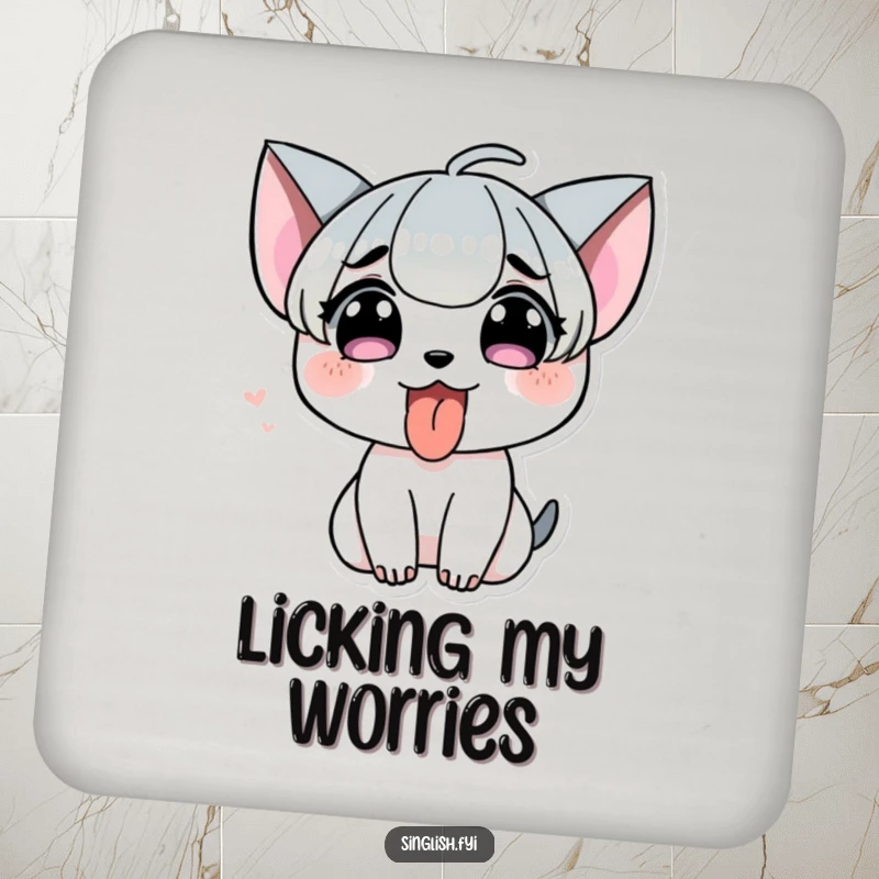 Funny Tongue Out Coaster: A character playfully sticking its tongue out, protecting surfaces with cheekiness.