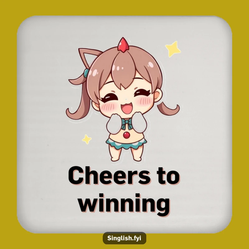 Funny Triumphant Bow Coaster: Protect Surfaces with Victory!