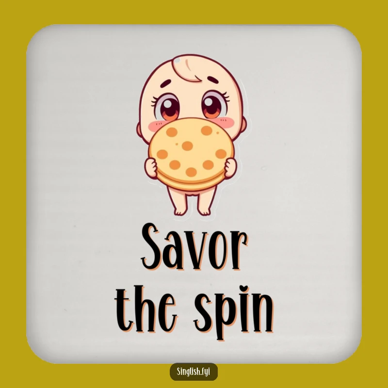 Funny Wide-Eyed Roti Prata Drink Coaster: Hilarious Protection for Foodie Homes