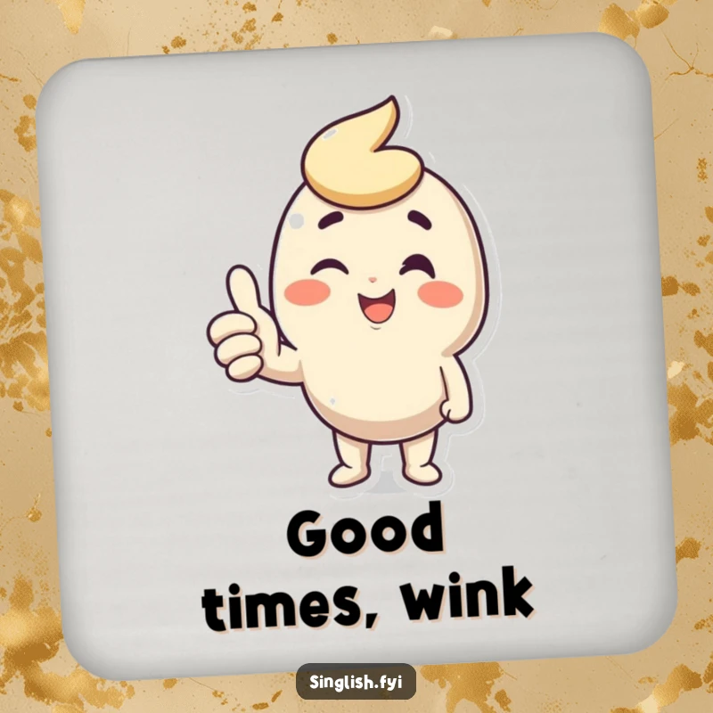Funny Wink Thumbs Up Coasters featuring a character giving a thumbs up and a wink, offering humorous surface protection and positive vibes.