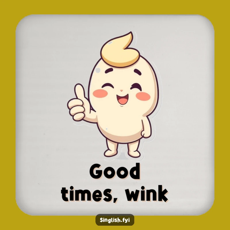 Funny Wink Thumbs Up Coaster Set - Positive Surface Protection Gift