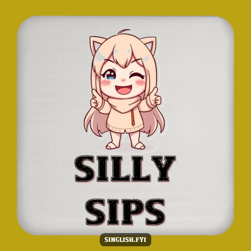 Funny Character Pose Drink Coaster - Protect Surfaces with Goofy Charm Gift