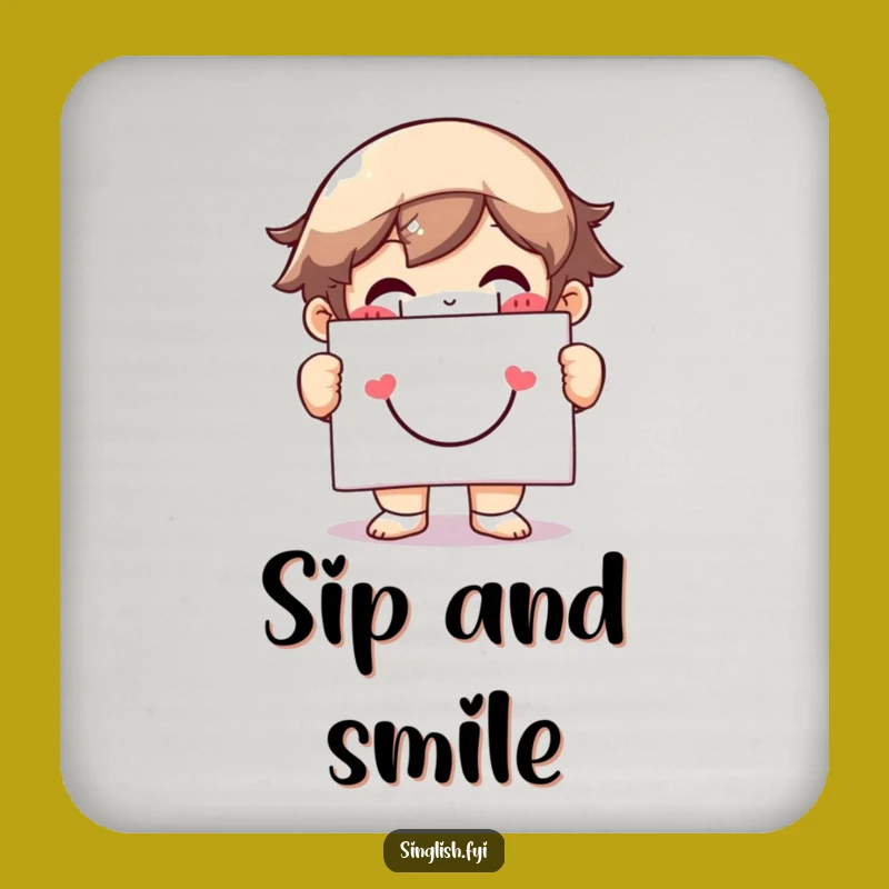Funny Grinning Character Coaster: Add a Smile to Your Table