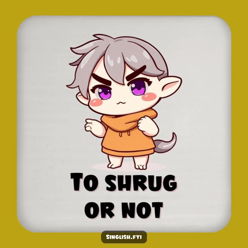 Funny Shrugging Character Coaster - Protect Surfaces with Humor