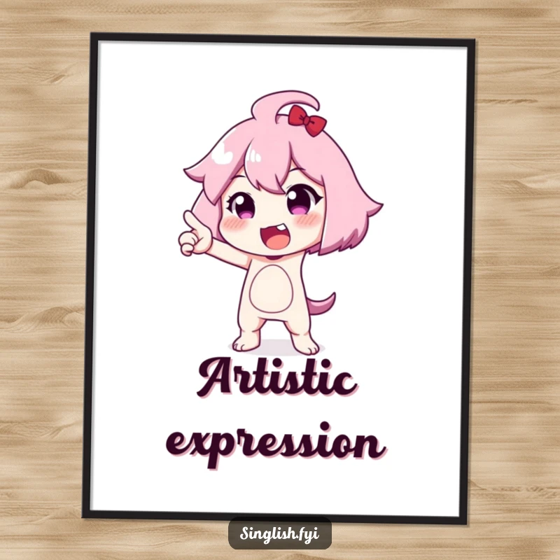 Funny poster featuring a cute character striking a funny, exaggerated pose, perfect for creating a dramatic, humorous, and memorable focal point.
