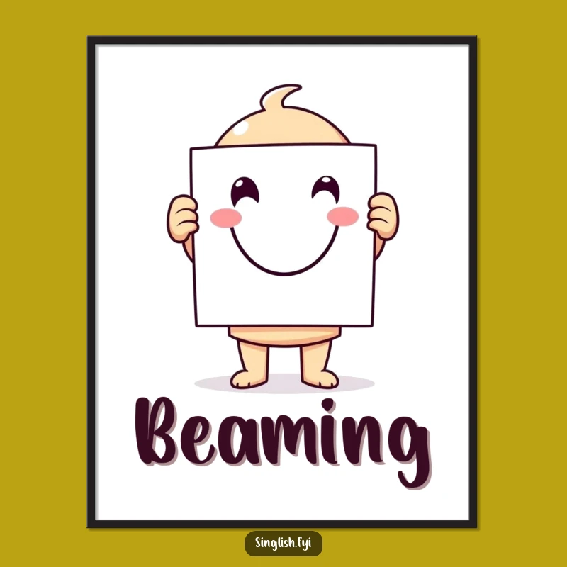 Funny Smiley Face Poster: Uplifting Wall Art with a Humorous Character Gift