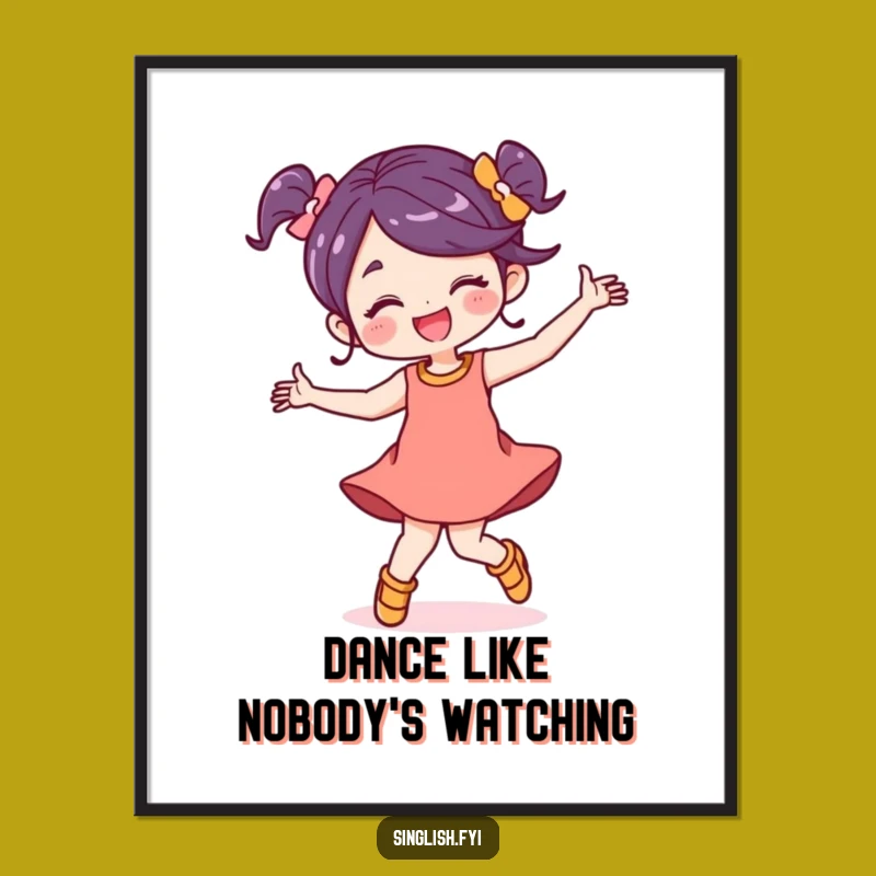 Funny Dancing Poster: Lively Wall Art Capturing Carefree Energetic Motion Gift