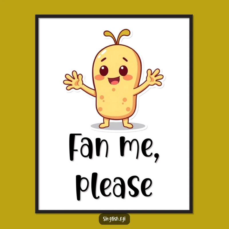 Funny Roti Fanning Poster: Cheerful Character Wall Art Gift