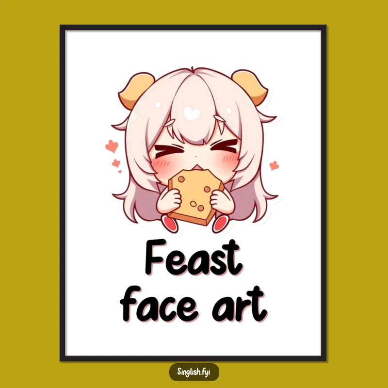 Funny Snack Face Character Poster: Bring Kitchen Comedy to Your Walls