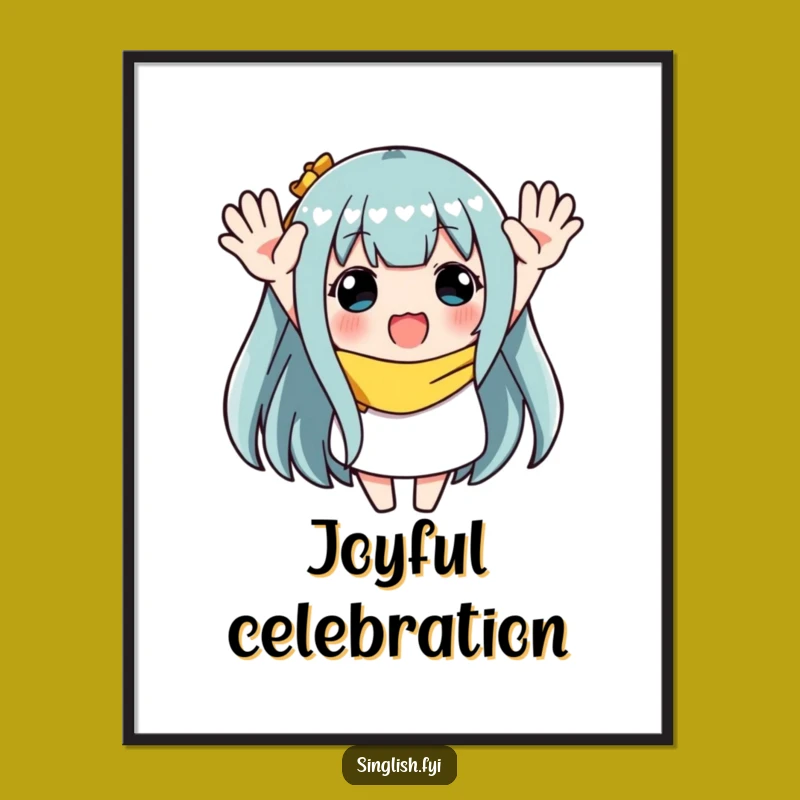 Festive Funny Waving Character Poster - Decorate with Pure Joy!