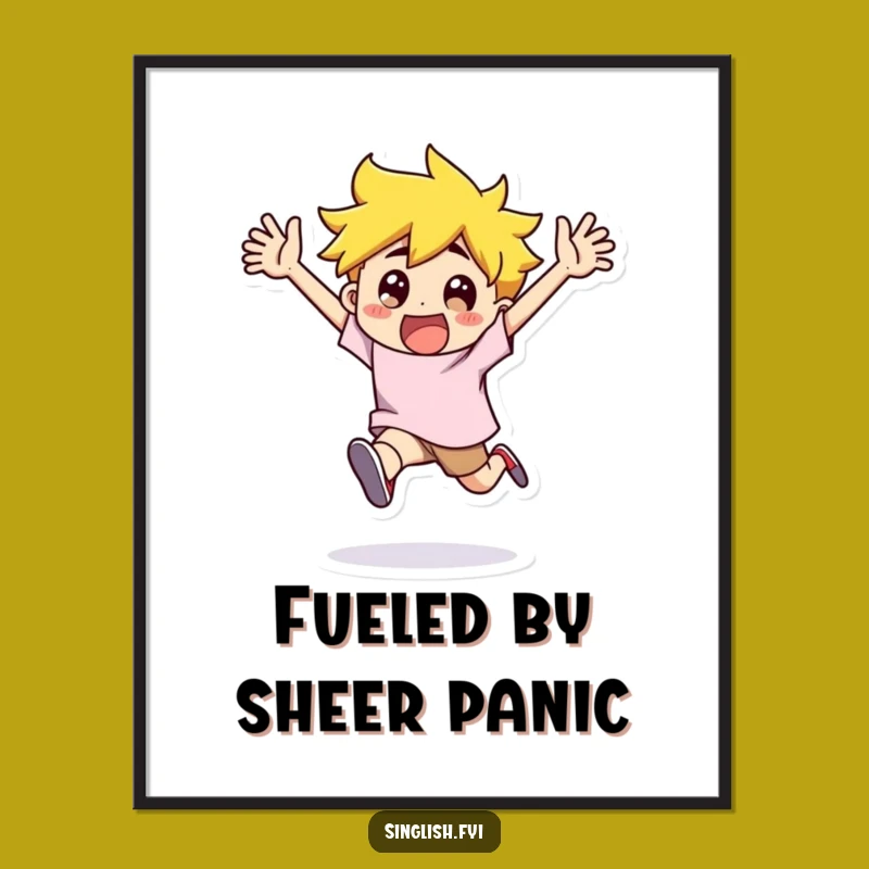 Funny Flailing Character Poster - Vibrant Wall Art for Your Excited Space