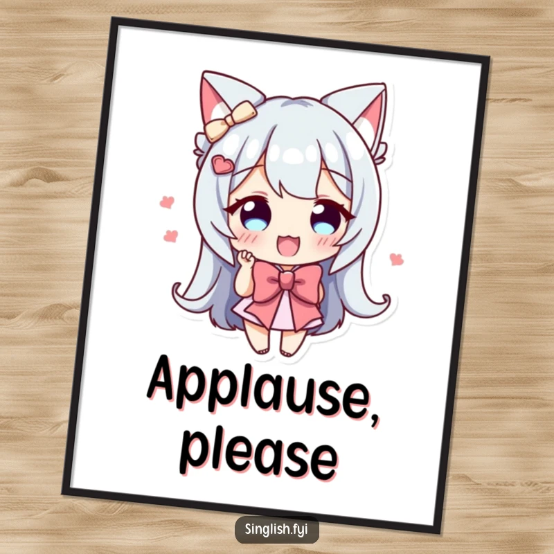 Funny Bowing Character Poster: A character humorously performing a tiny, enthusiastic bow, ideal for charming wall decor.