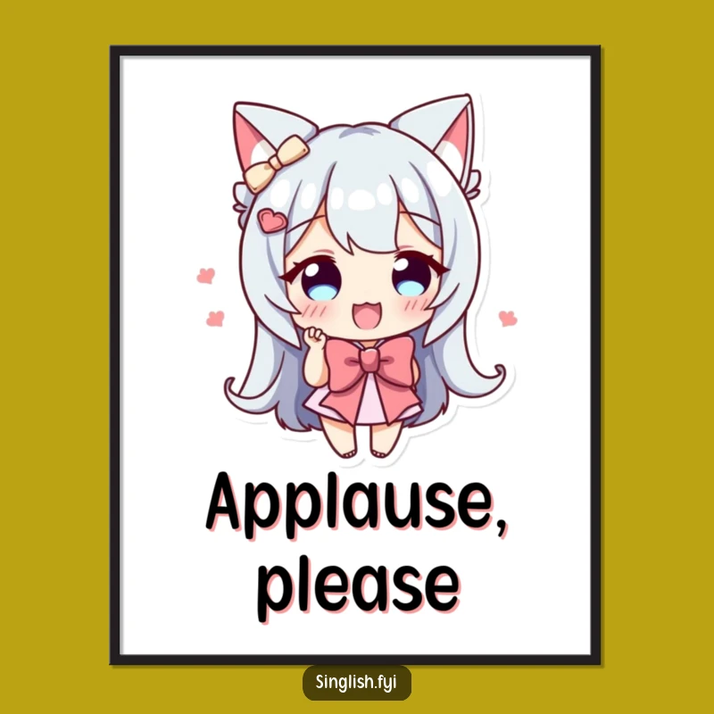 Funny Bowing Character Poster - Enthusiastic Greeting Art, Charming Wall Decor