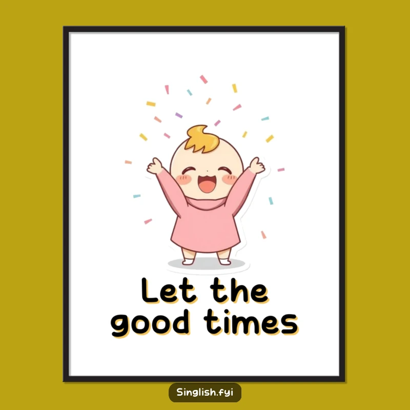 Funny Confetti Thrower Poster: Joyful Character Festive Wall Art Gift