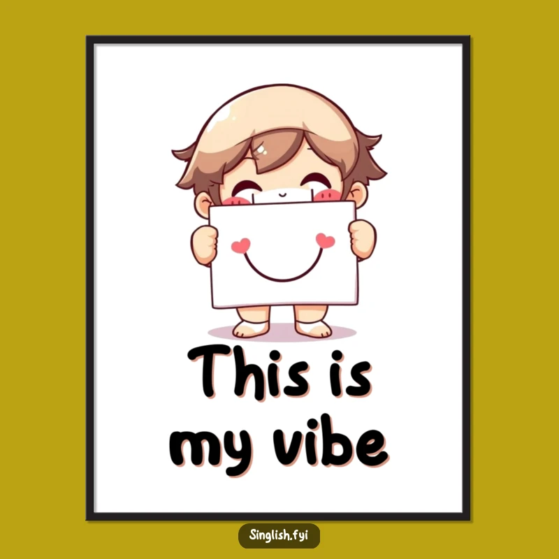 Funny Grinning Character Poster: Hang Up Pure Happiness and Joy