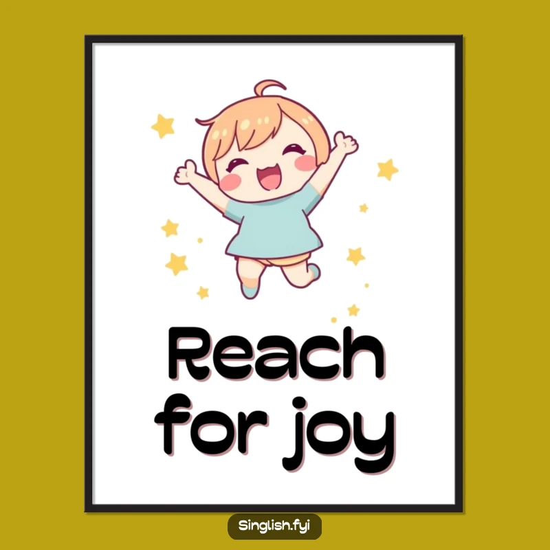 Funny Joyful Character Star Jump Poster: Cute Art for Walls, Ideal Funny Gift