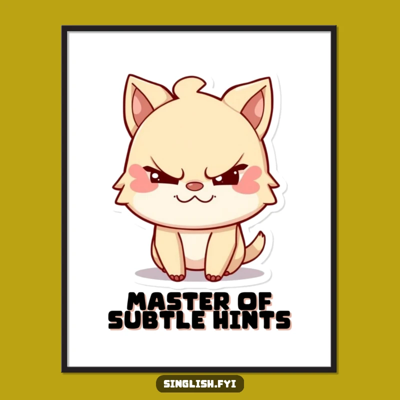 Funny Mischievous Character Poster, Playful Wink Wall Art, Quirky Gift