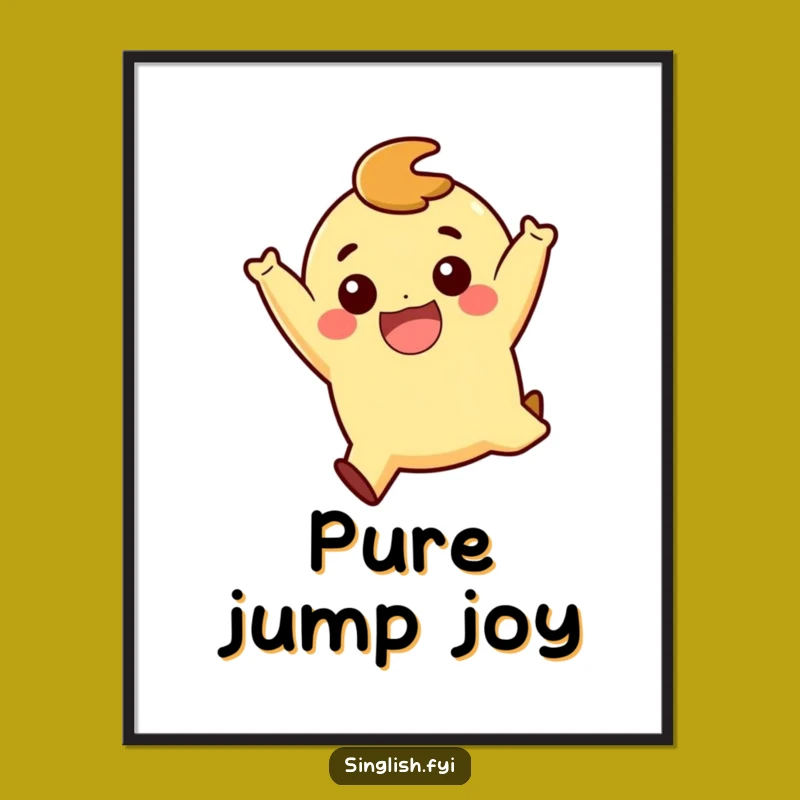 Funny Playful Jump Character Poster: Bring Energetic Joy to Your Walls