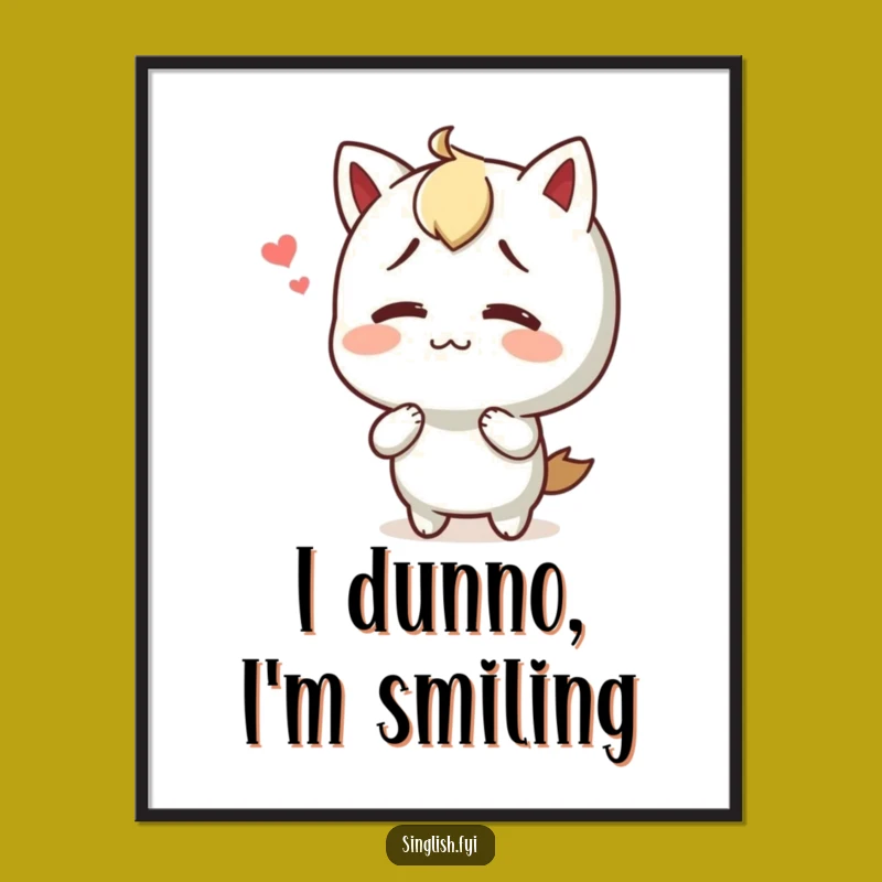 Funny Shrug Character Poster: Add Happy Confusion to Your Decor!