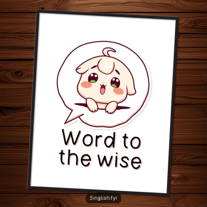 Funny Poster: Cute character with a surprised expression popping out of a speech bubble, a humorous and expressive art piece.