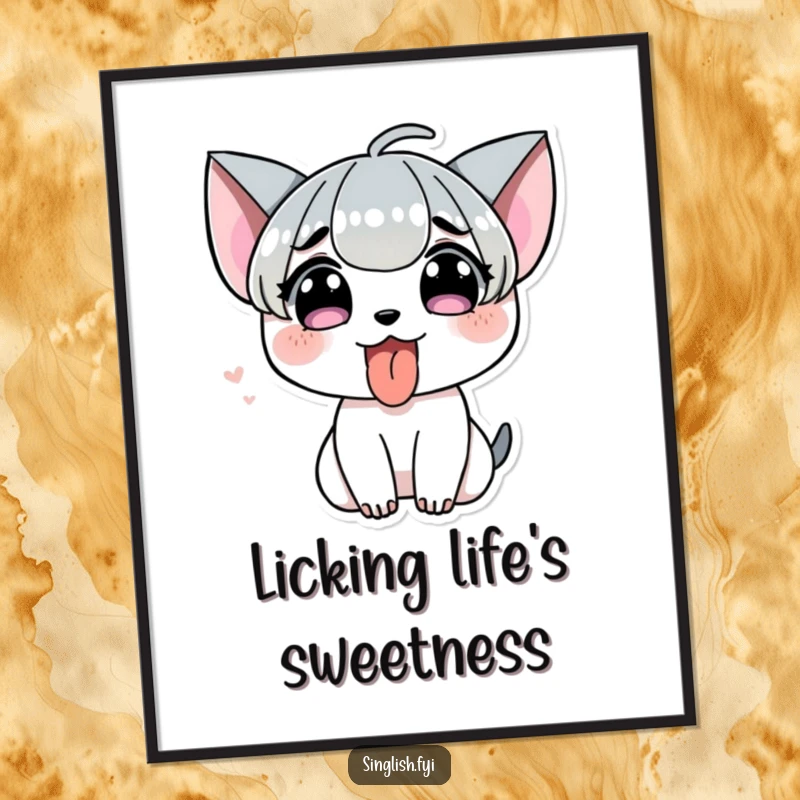 Funny Tongue Out Poster: A character humorously sticking its tongue out, ideal for playful and cheeky wall decor.