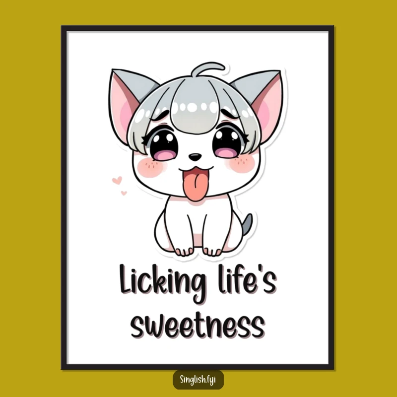 Funny Tongue Out Poster - Cheeky Character Art, Playful Wall Decor Gift