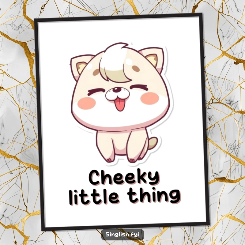 Funny Tongue Out Wink Poster showing a character winking and sticking its tongue out, humorous and cheeky wall decor.