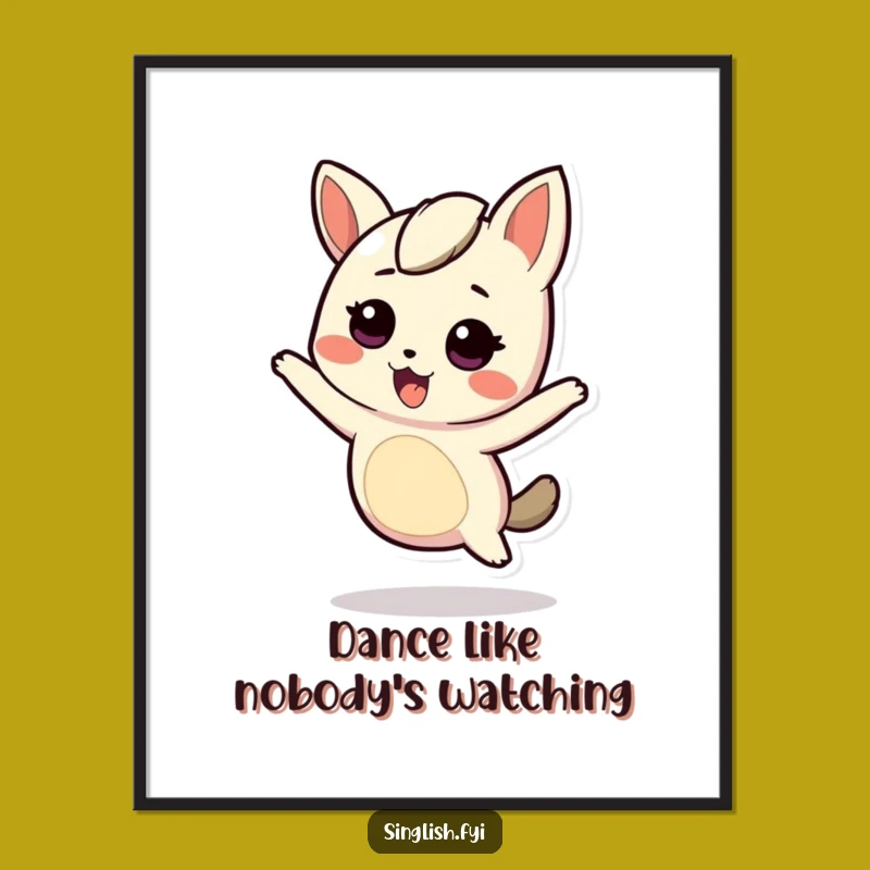 Funny Wiggling Character Poster: Add Energetic Fun to Your Walls