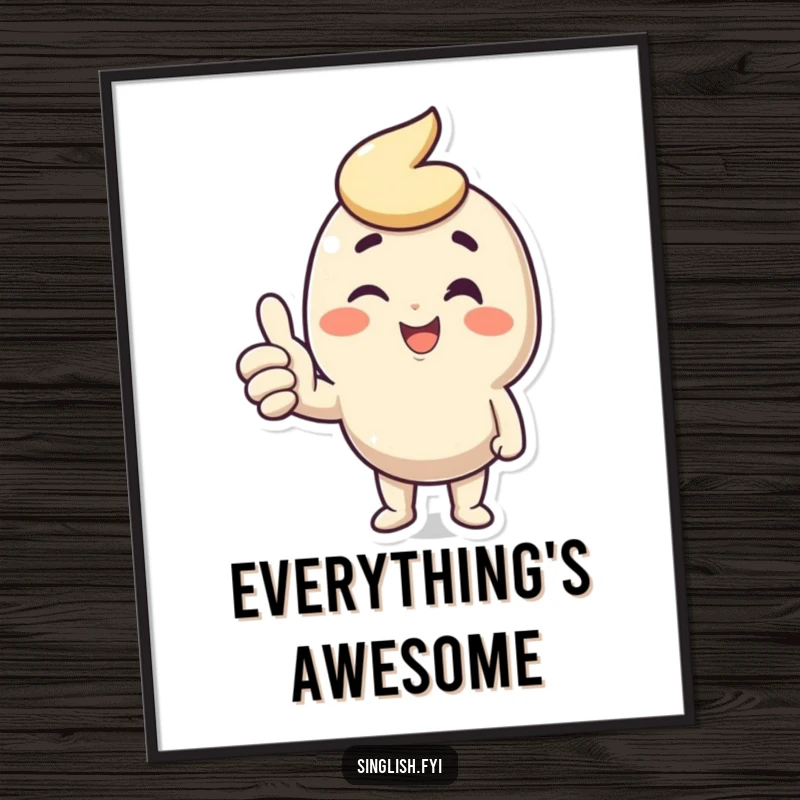 Funny Wink Thumbs Up Poster featuring a happy character giving a thumbs up and a wink, ideal for positive and humorous wall decor.