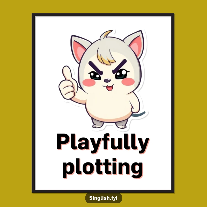 Funny Winking Thumbs Up Poster: Playful Character Art Print Gift