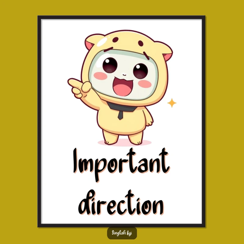 Funny Pointing Character Poster: Decorate Your Walls with Whimsy and Humor!