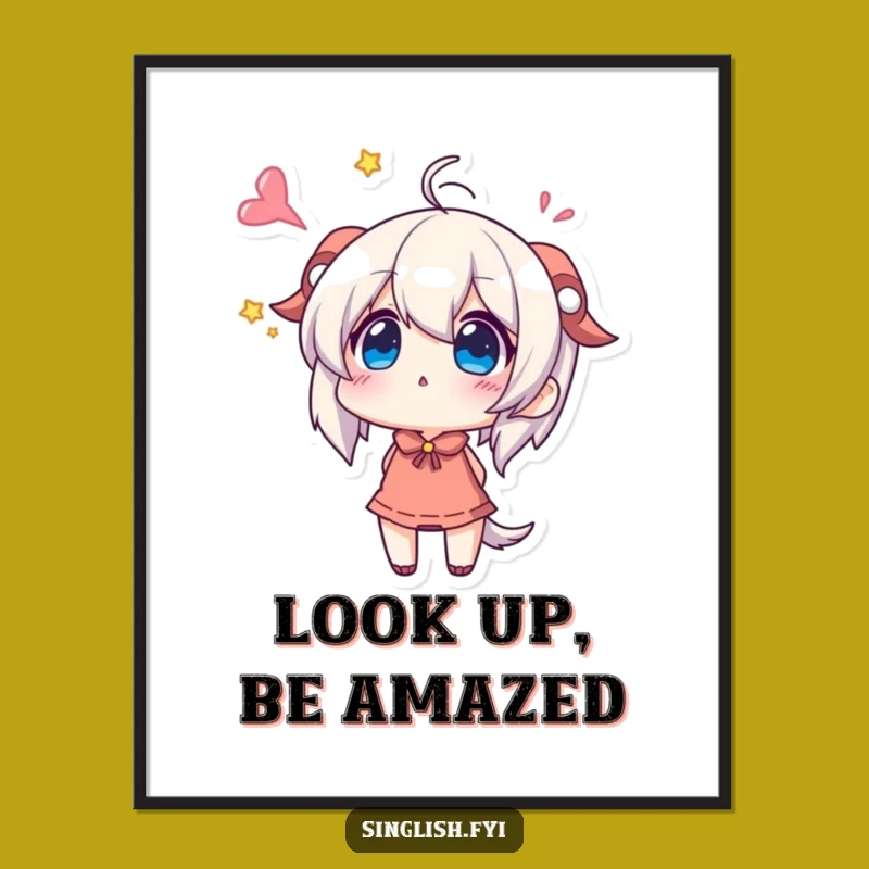 Funny Wondering Character Poster: Decorate with Excitement and Awe