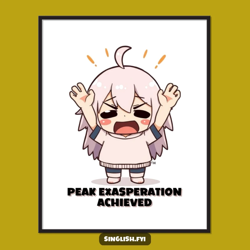 Funny Exasperated Character Poster: Add Dramatic Humor to Your Walls