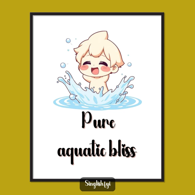 Funny Splashing Water Poster: Glee Character Art - Humorous Decor Gift