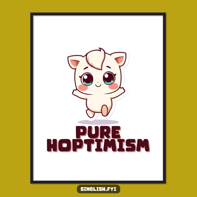 Delightful Funny Hopping Character Poster - Add a Bounce to Your Walls!