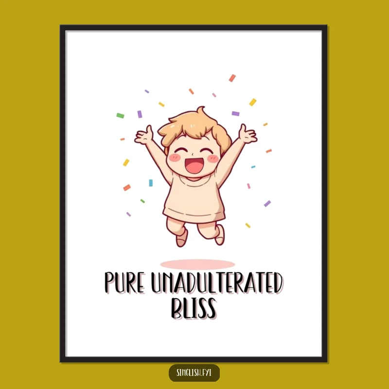 Funny Celebration Poster: Joyful Character Confetti Art, Wonderful Party Gift!