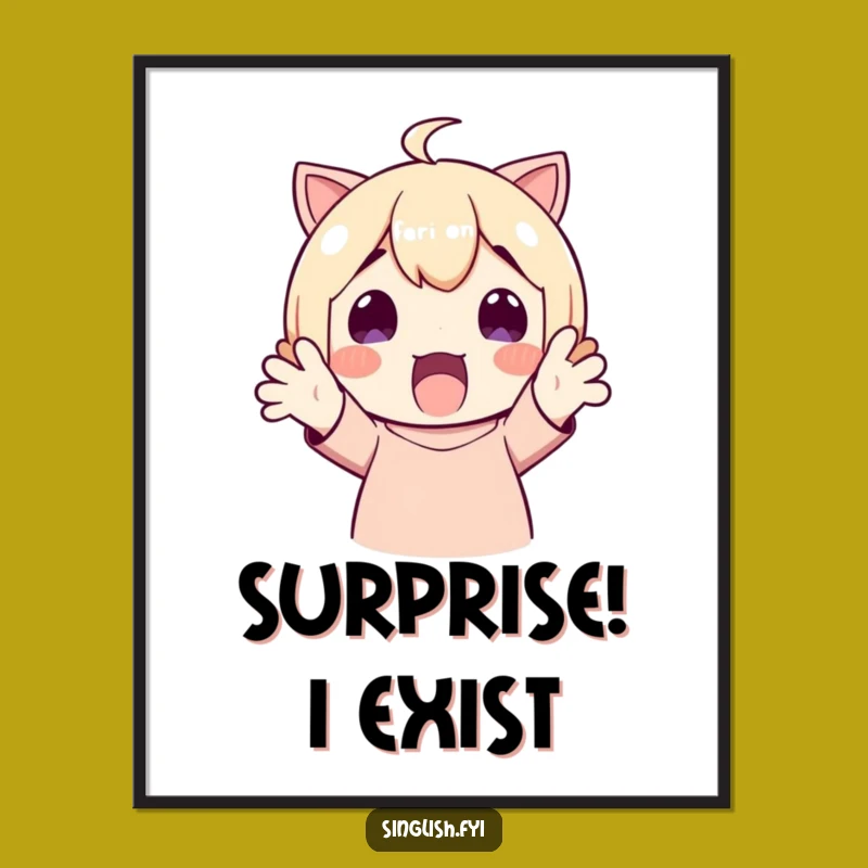 Funny Surprised Character Poster: Add Delightful Humor to Your Walls