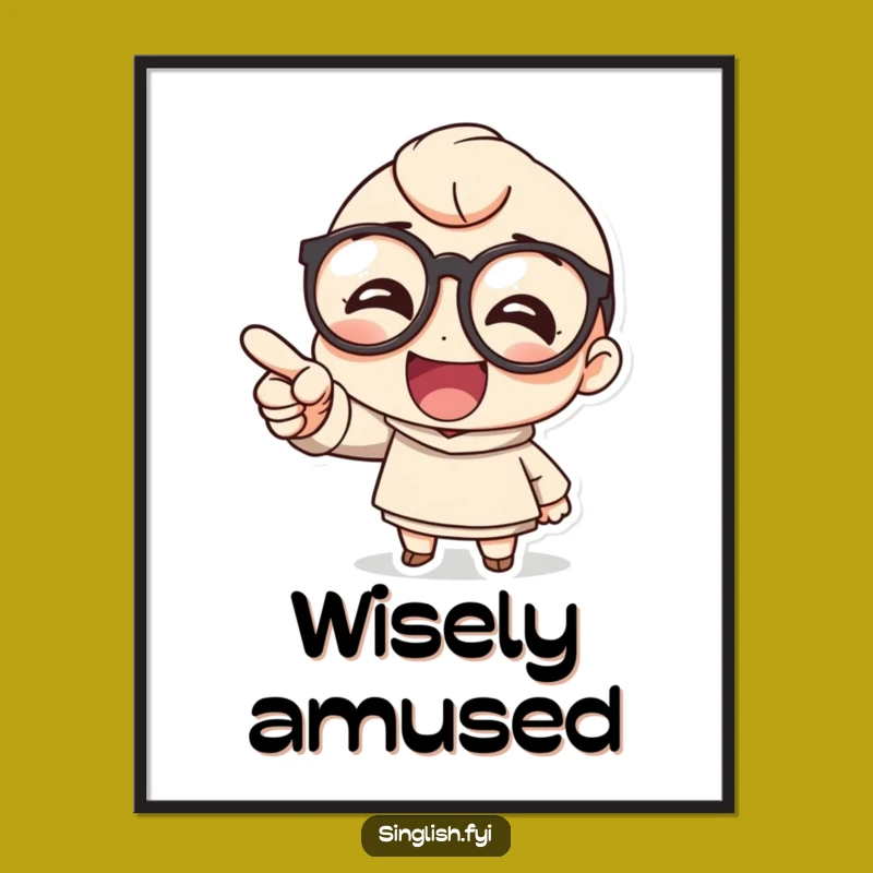 Funny Glasses Laughing Poster: Whimsical Art Print Gift